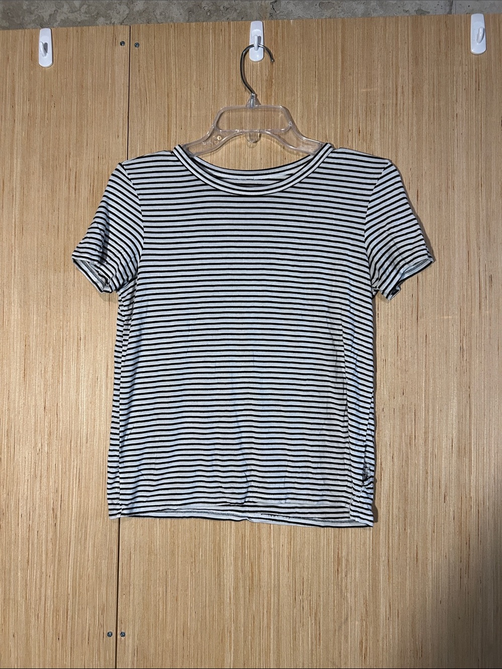 American Eagle Black and White Striped Tee